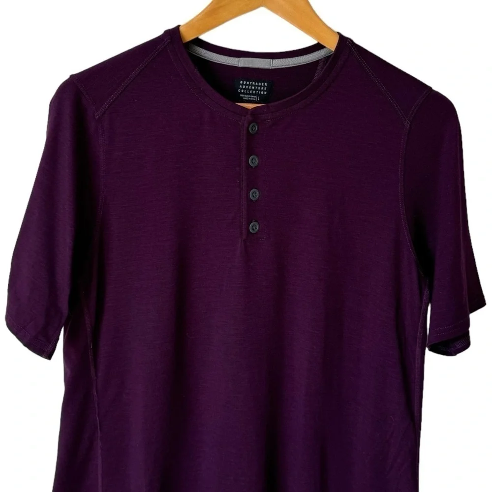 Bontrager Adventure Wool Blend Henley Top Purple Cycling Hiking Women's Size L - Picture 3 of 9
